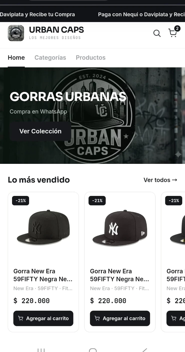 Captura real de la pantalla Tu tienda de la app Kuribot
